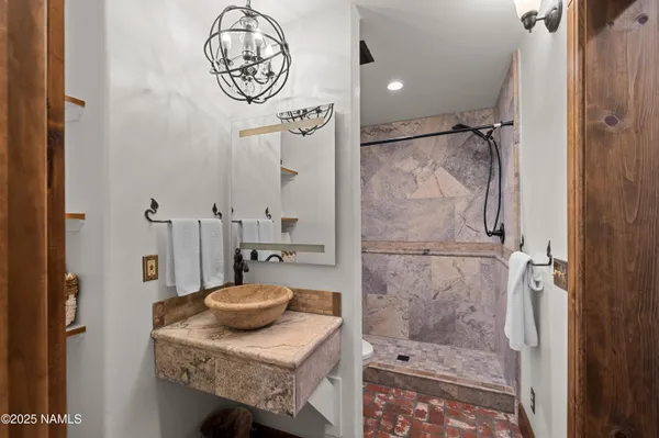 a view of an ocean and a mountain