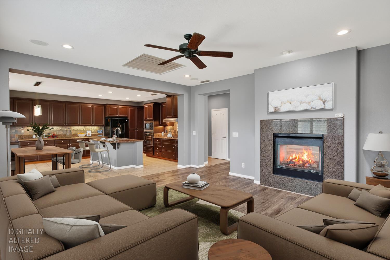 2042 Danforth Way Plumas Lake, CA 95961 - Photo 11 of 56 a living room with furniture and a fireplace