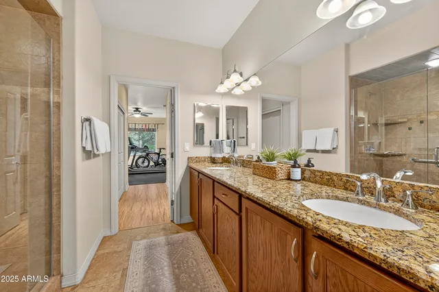 a bathroom with a shower