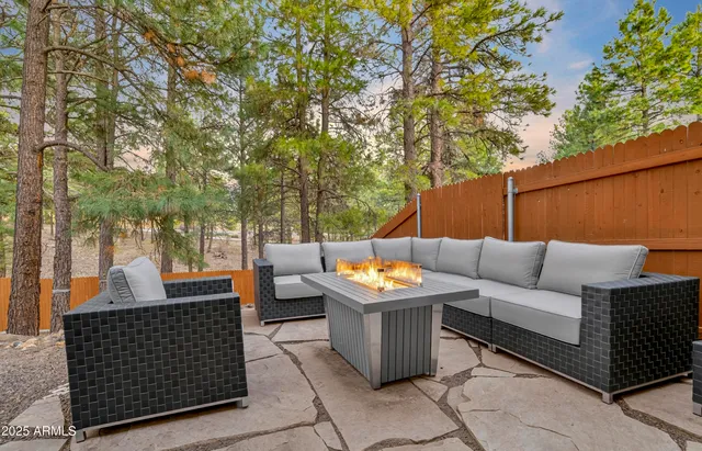 a outdoor living space with patio furniture