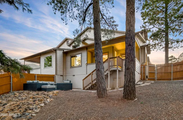 a house view with a outdoor space