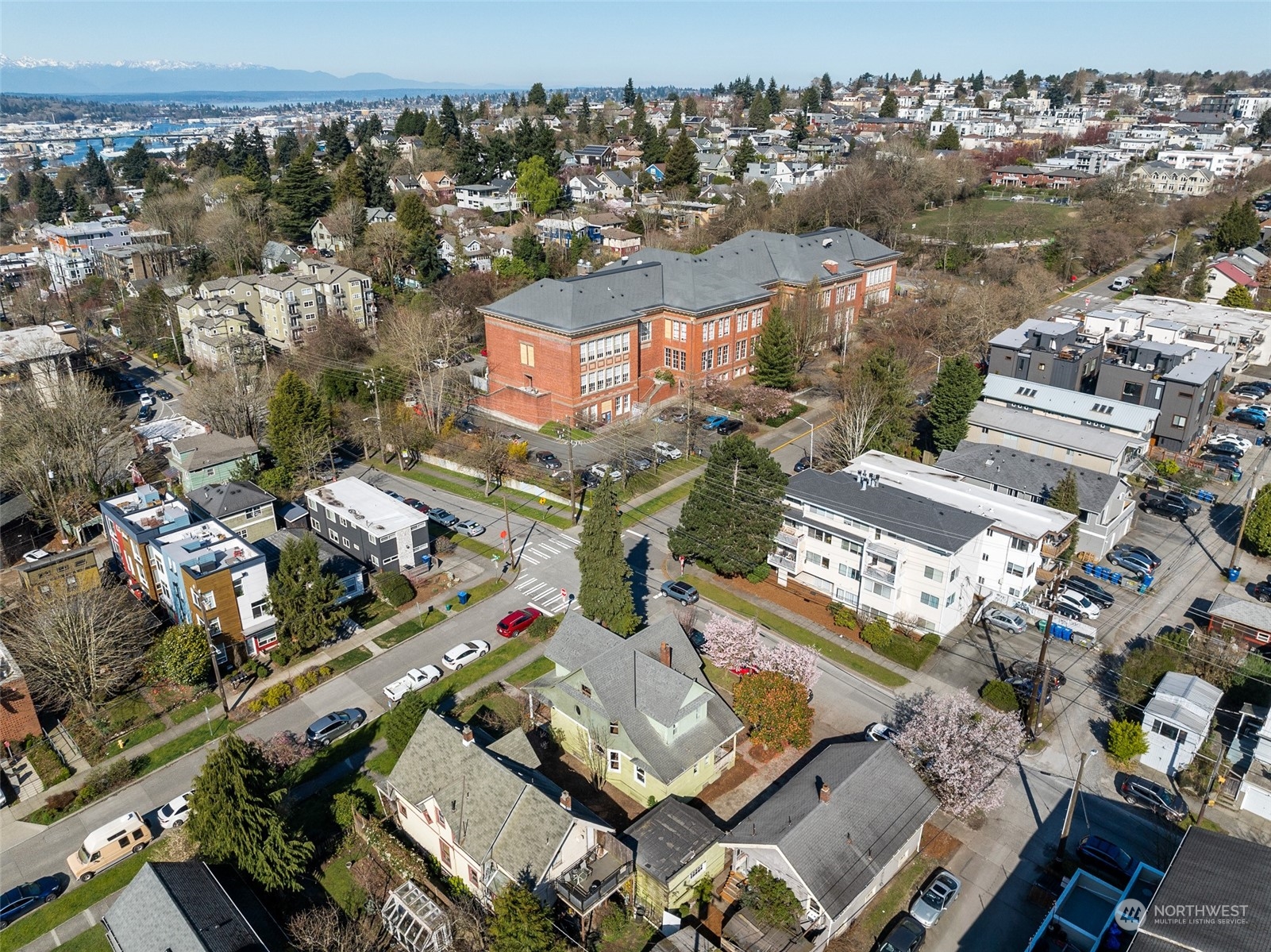 3840 Linden Avenue North Seattle, WA 98103 - Photo 40 of 40 an aerial view of a city with lots of residential buildings
