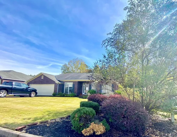a front view of the house with a yard
