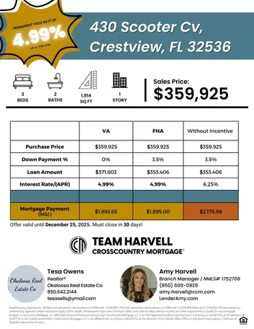 $359,925 | 430 Scooter Cove, Crestview, FL 32539