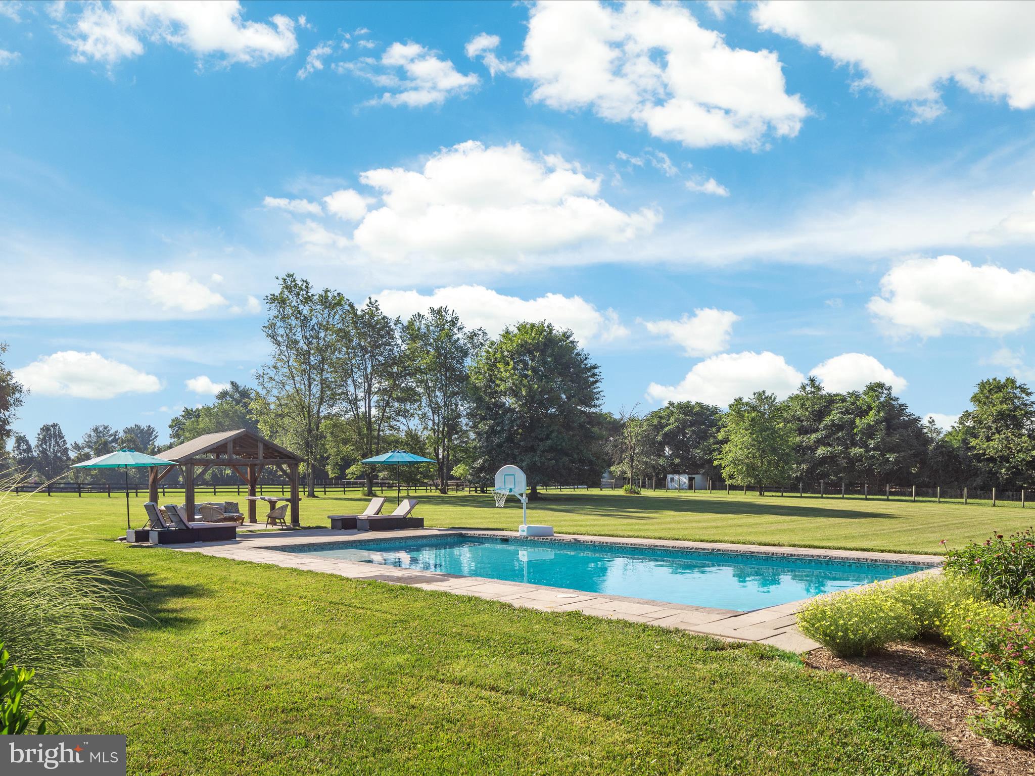 36823 Shoemaker School Road Purcellville, VA 20132 - Photo 34 of 59 a view of a swimming pool with an outdoor seating and a yard