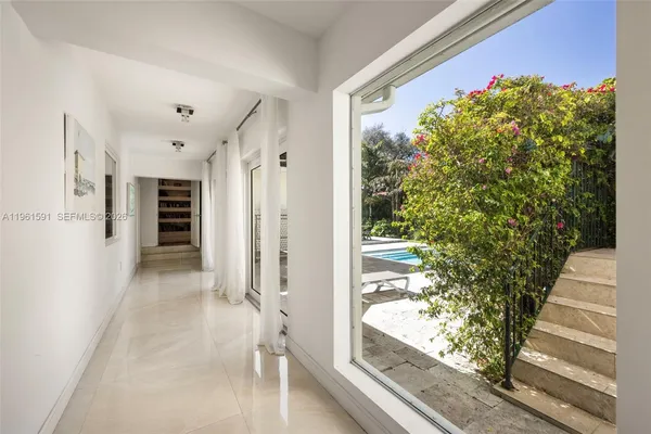 a bath room with a window