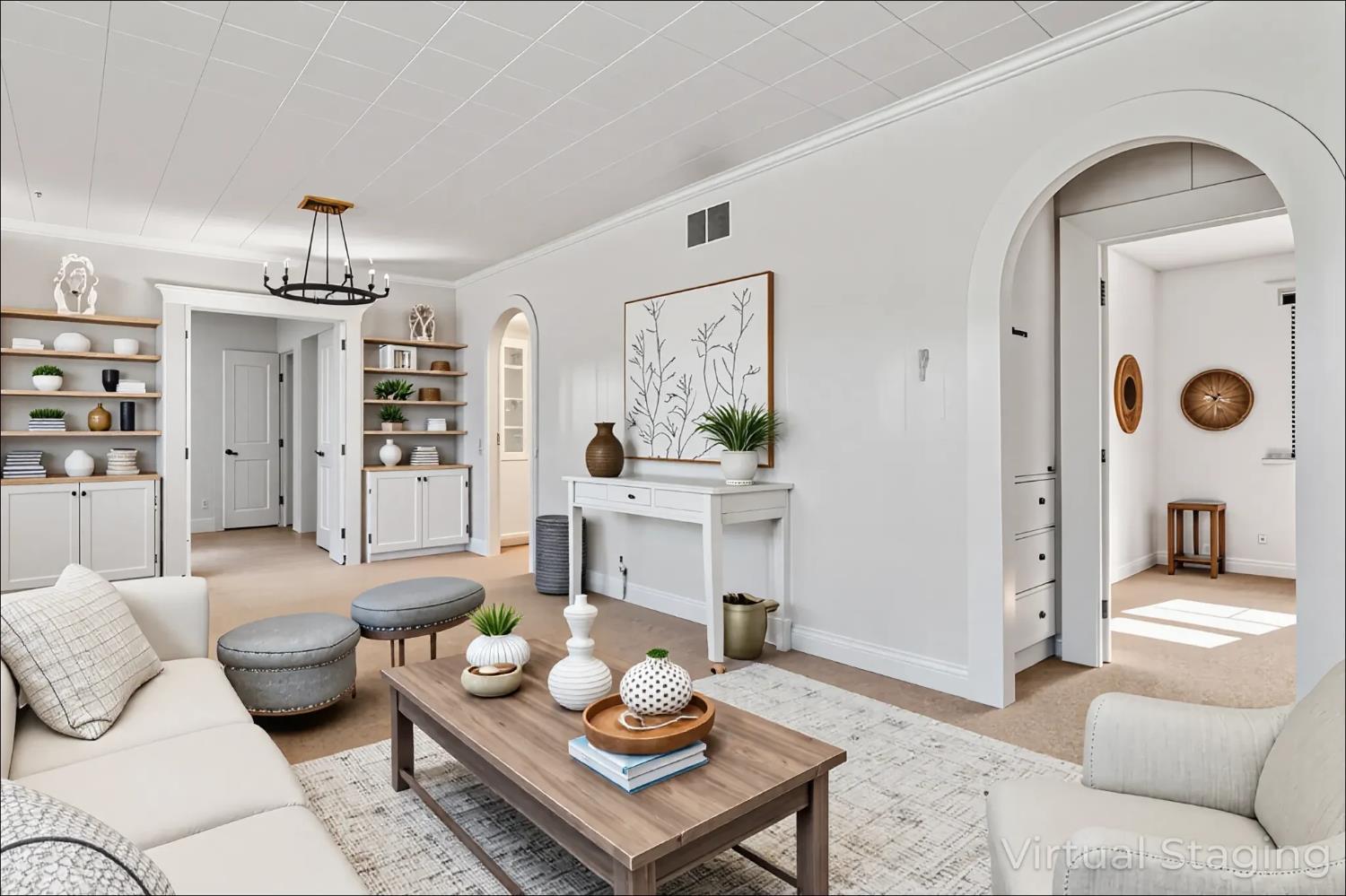 1575 South Main Street Angels Camp, CA 95222 - Photo 10 of 39 a living room with furniture potted plant and kitchen view