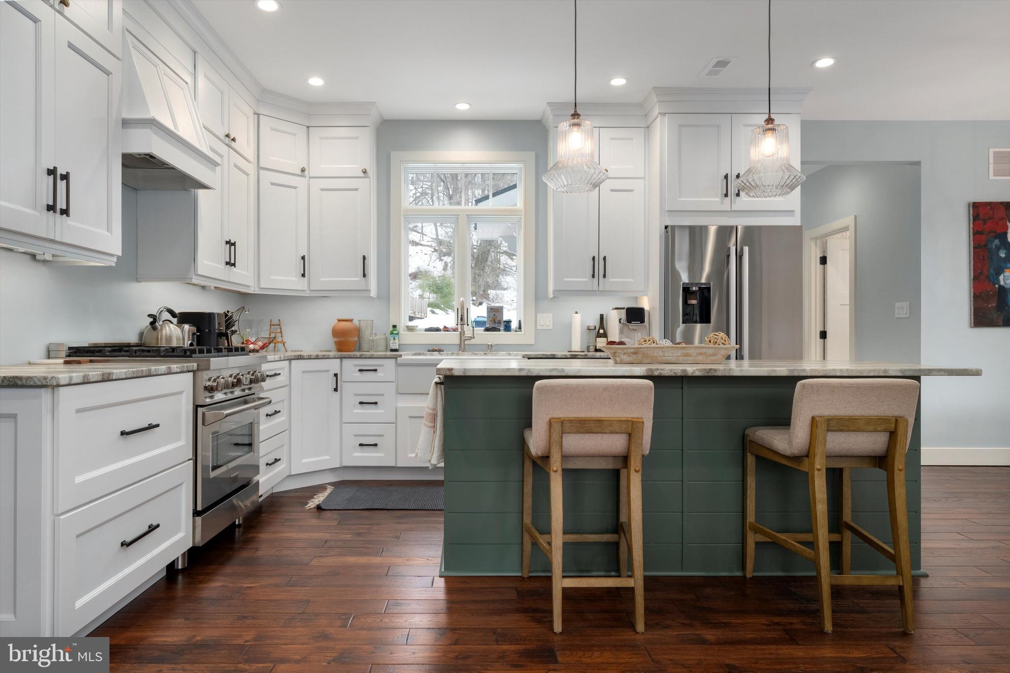 3741 River Road Lumberville, PA 18933 - Photo 11 of 31 a kitchen with white cabinets and white appliances