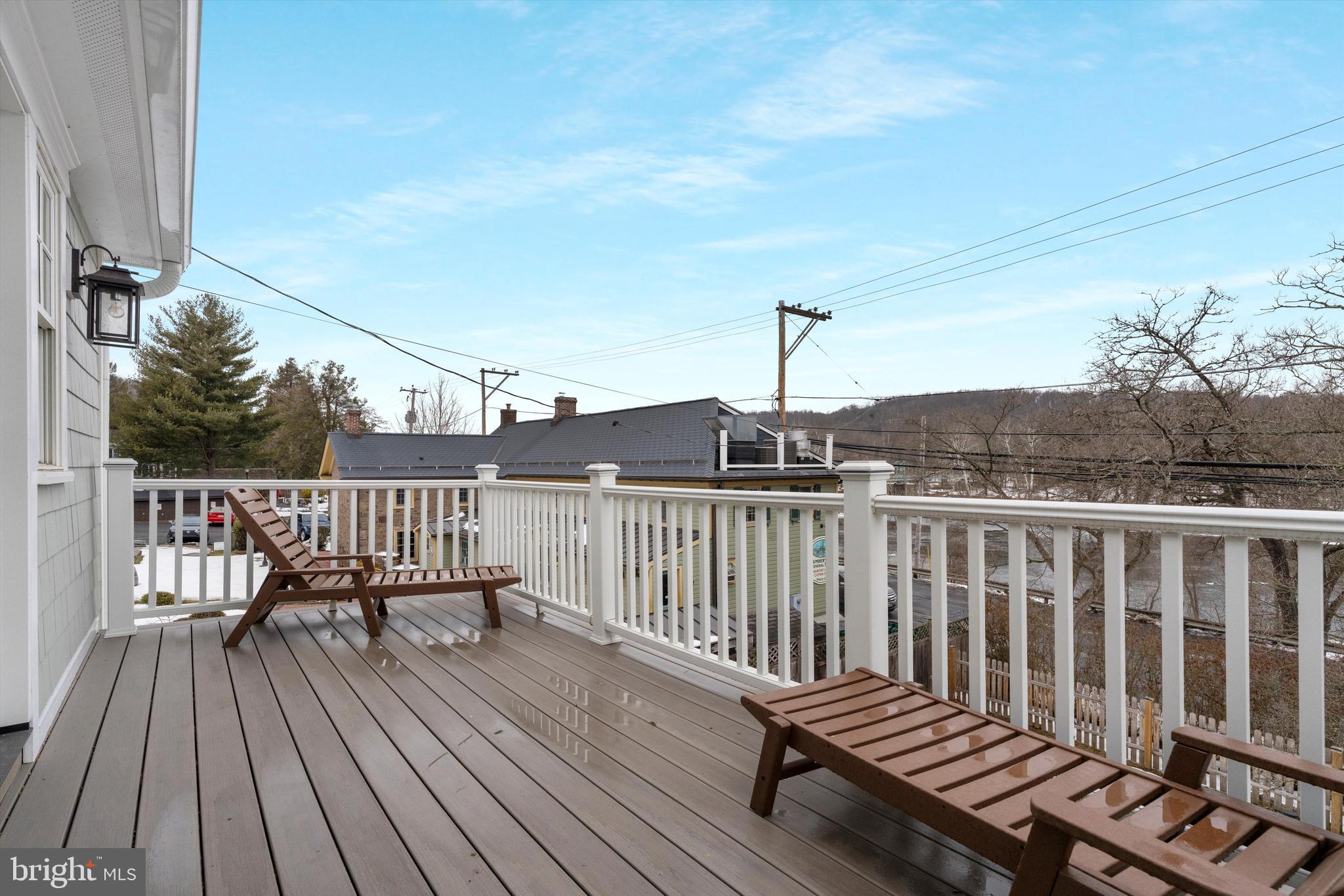 3741 River Road Lumberville, PA 18933 - Photo 21 of 31 a view of balcony with wooden floor and fence