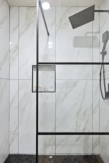 a bathroom with a shower