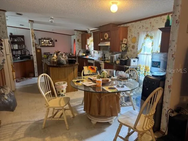 a table and chairs in a room