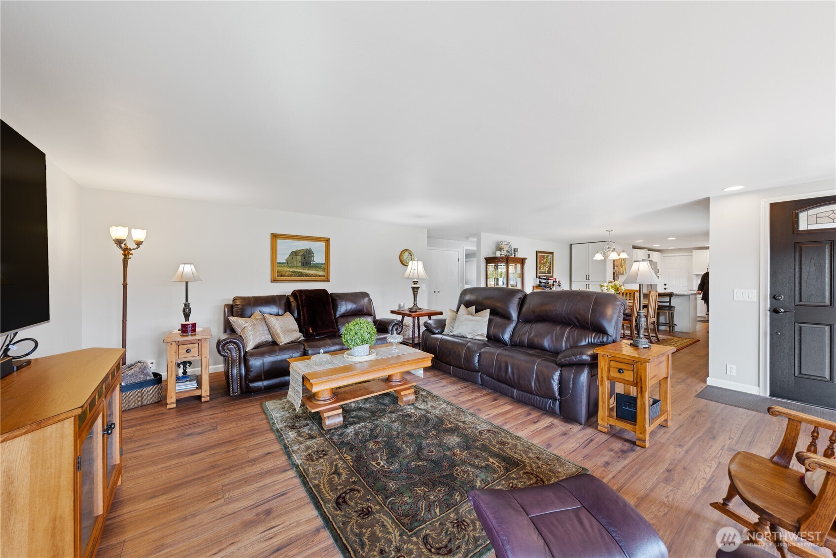 802 Haddon Road Anacortes, WA 98221 - Photo 4 of 36 a living room with furniture and a flat screen tv