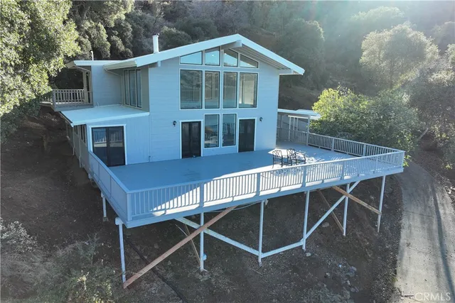 a view of a lake with a mountain in the background