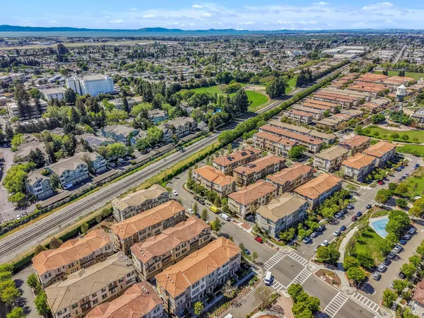 an aerial view of a city