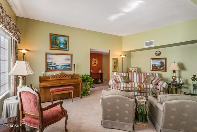 a living room with furniture