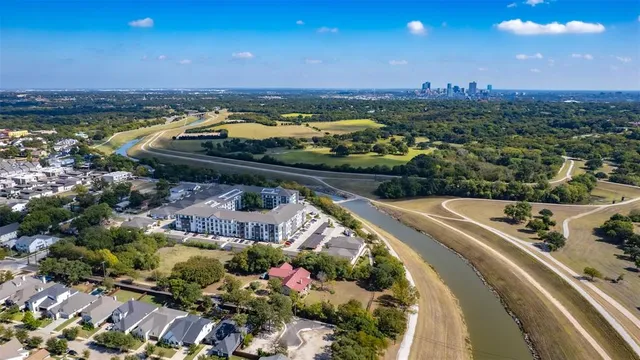 an aerial view of a city