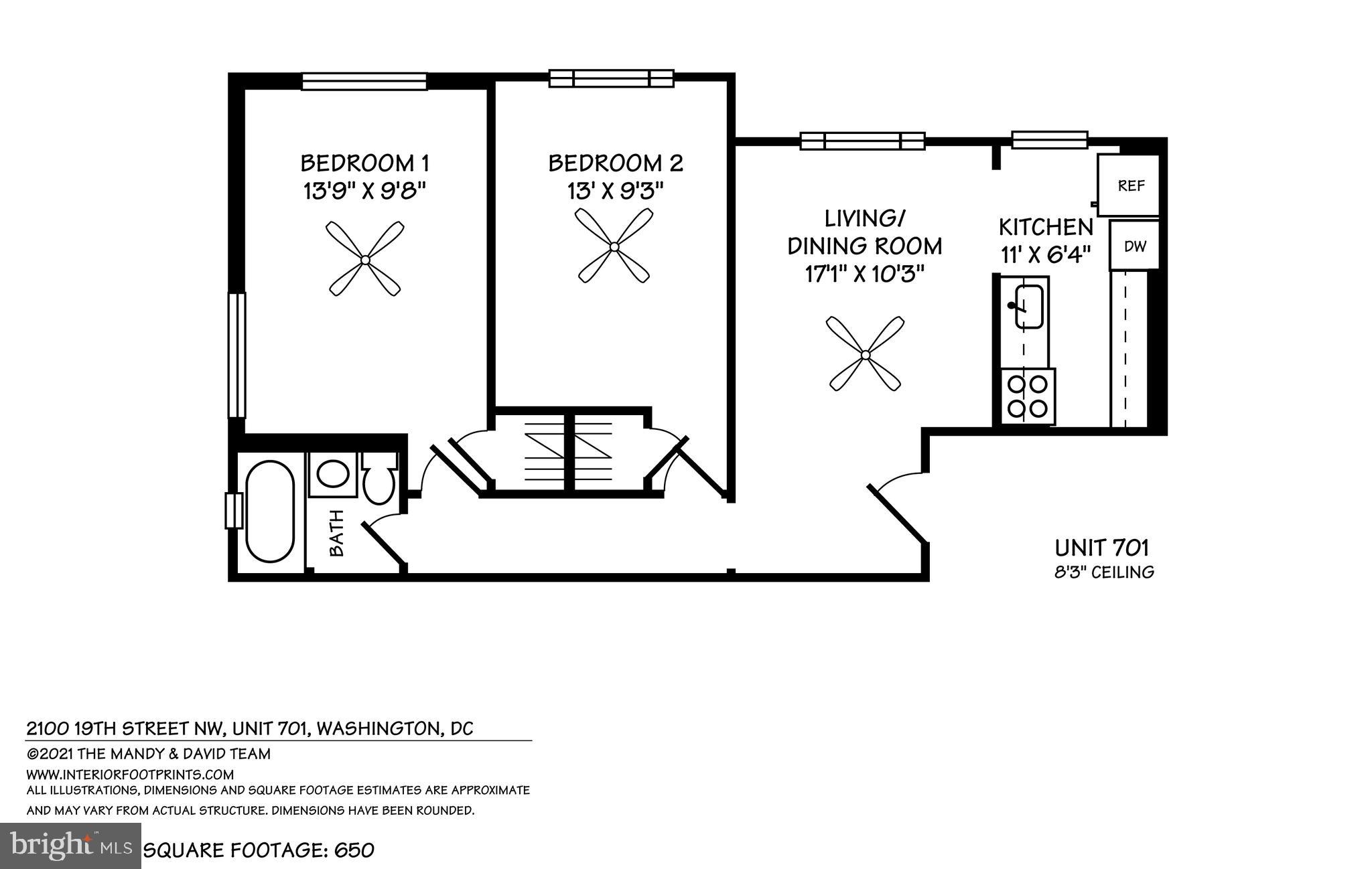 2100 19th Street Northwest, Unit 701 Washington, DC 20009 - Photo 13 of 13 Floor Plan