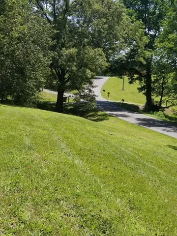 a living room with furniture a couch and paintings on the wall