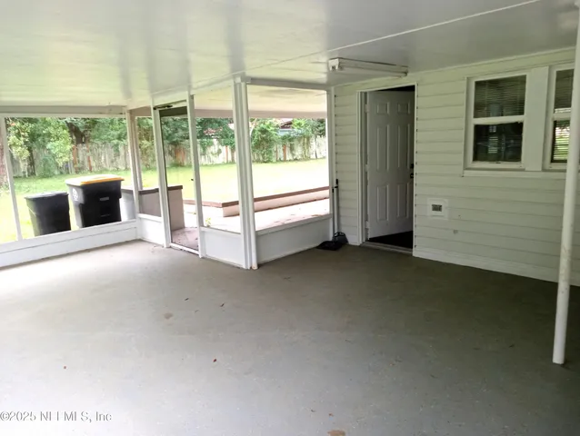 a room with a large window