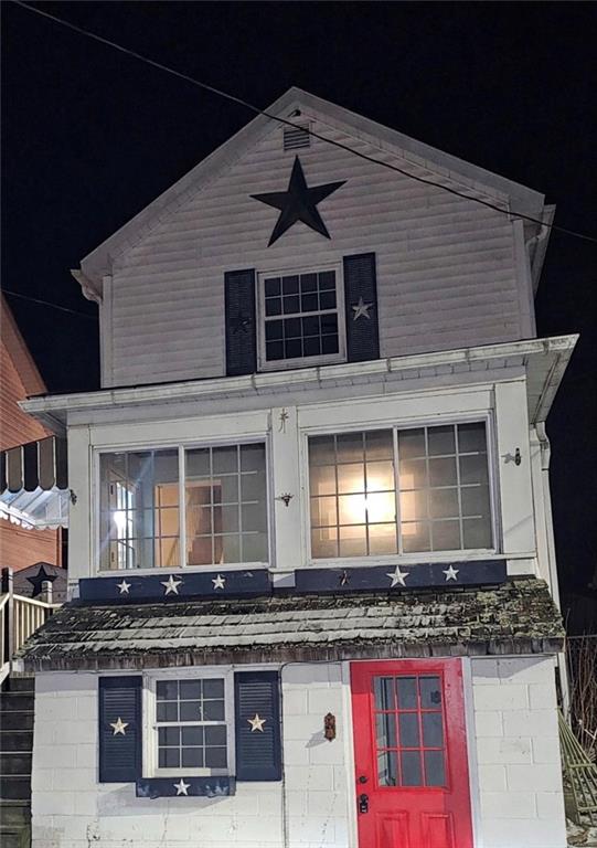 a front view of a house with granite countertop