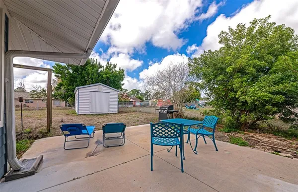 a outdoor space with patio furniture