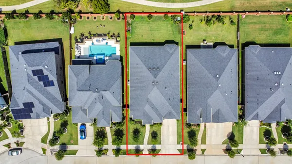 an aerial view of multiple houses