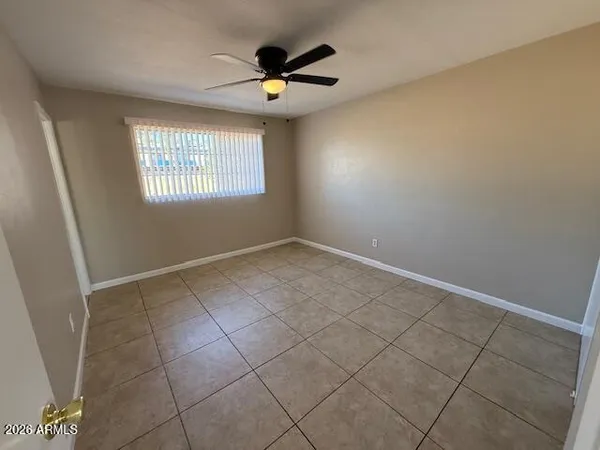 an empty room with a window