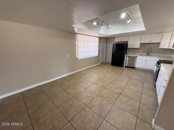 a view of kitchen with windows