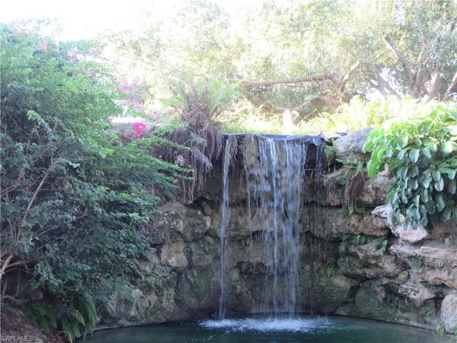 a view of a pathway in a yard
