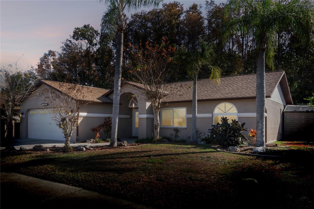 8357 Matthew Drive New Port Richey, FL 34653 - Photo 3 of 78 a front view of house with yard and green space