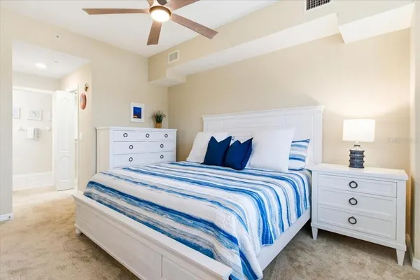 a bathroom with a sink vanity and a mirror