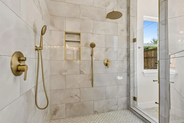 a bathroom with a shower