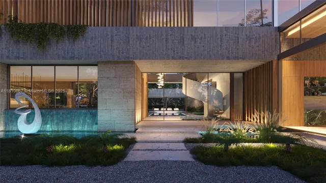 a front view of a house with basket ball court and outdoor seating