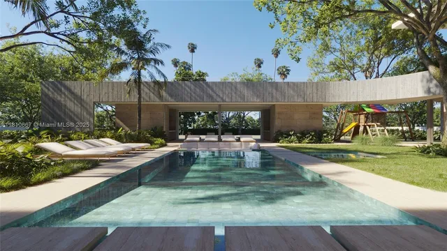 a view of a swimming pool with a patio