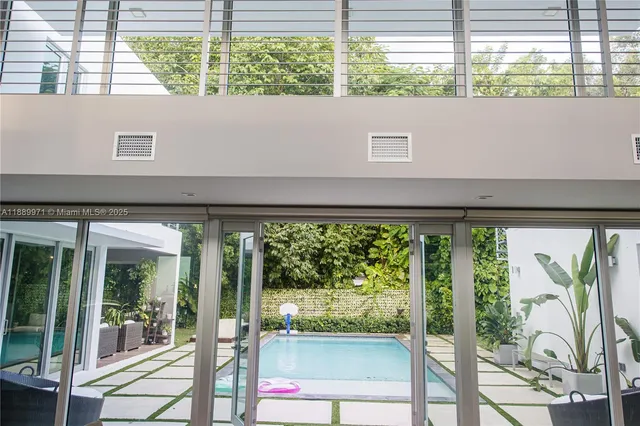 a view of a large window with an outdoor view