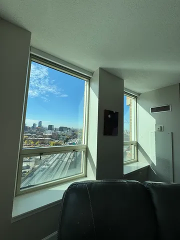 a view of a living room and a window