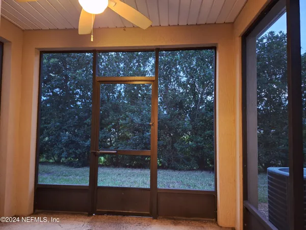 a view of a glass door