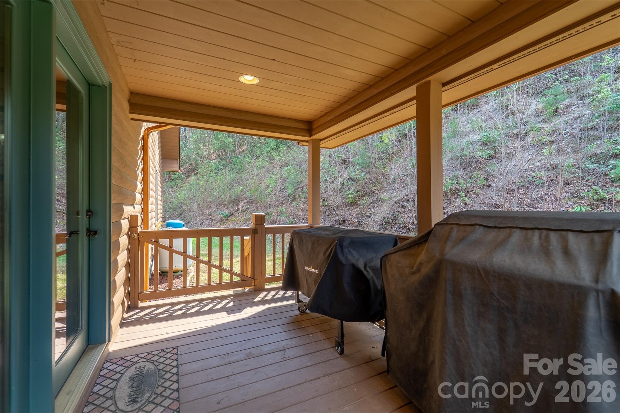 1960 Atoah Road Robbinsville, NC 28771 - Photo 36 of 48 a view of a balcony with wooden floor and outdoor space