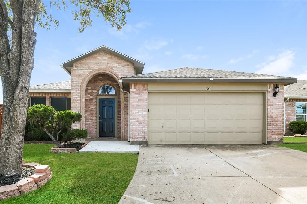 822 Langford Drive Arlington, TX 76018 - Photo 1 of 1 Single story home with a garage and a front yard