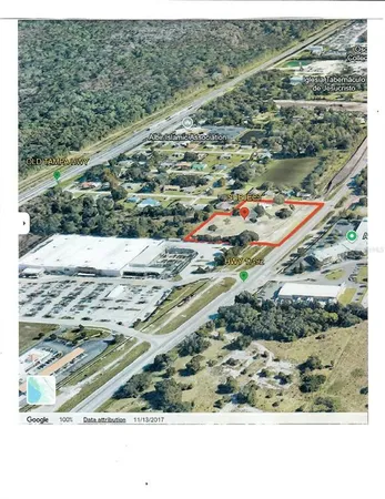 a view of a park with a mountain view