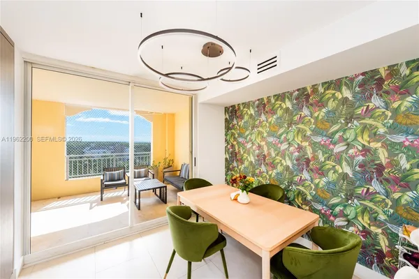 a building outdoor space with patio furniture