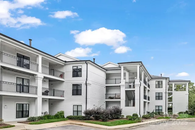 a front view of a multi story building