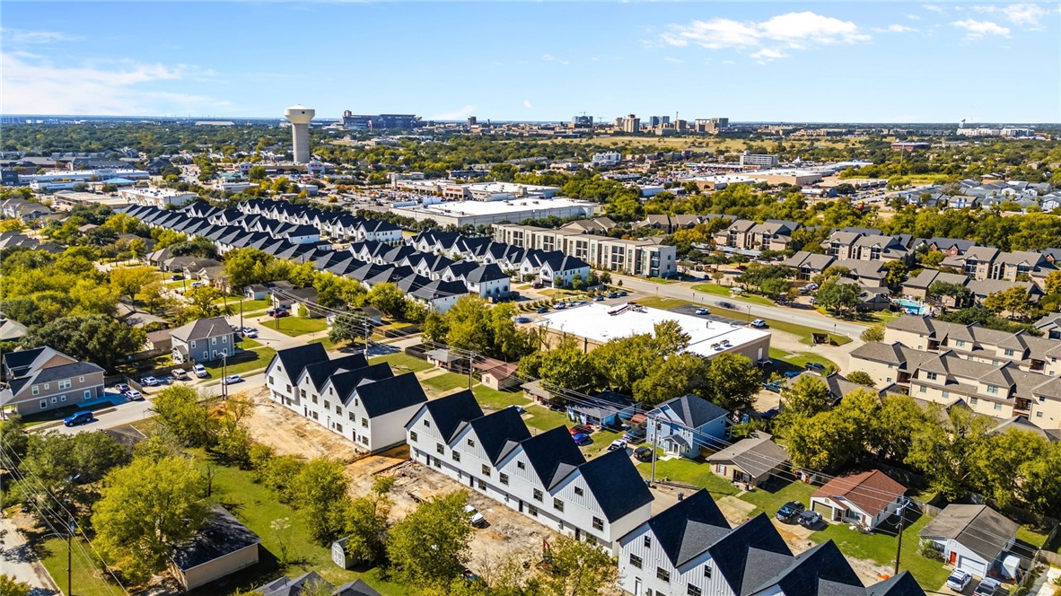 an aerial view of a city