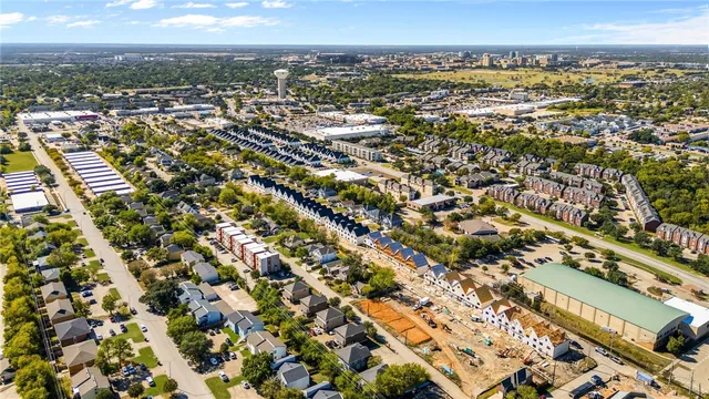 an aerial view of a city