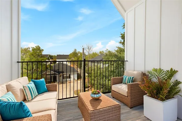 a view of a balcony