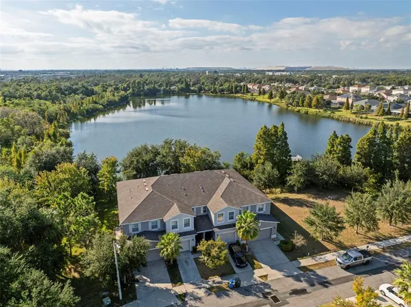 an aerial view of multiple house