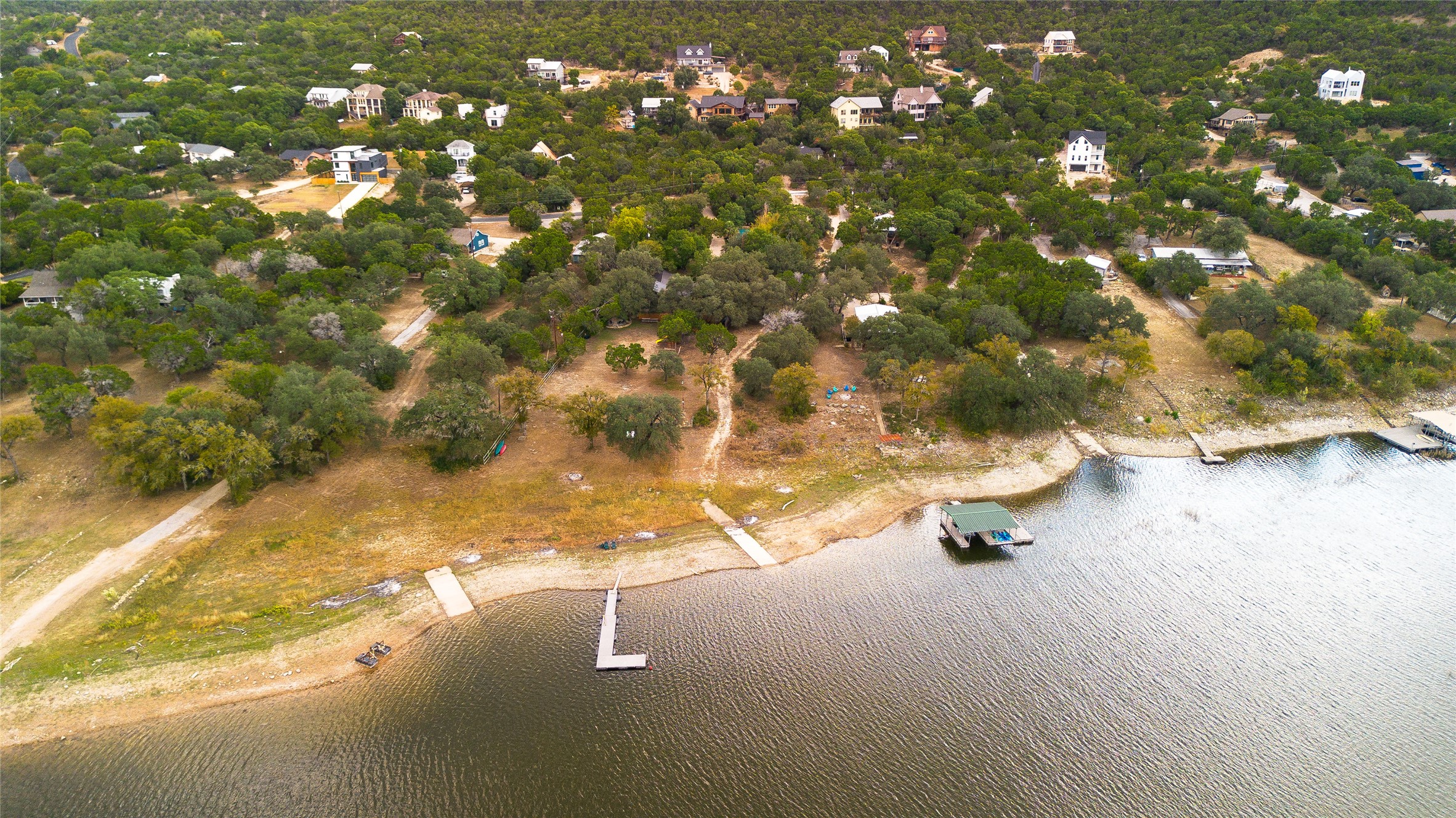 11104 Beach Road Leander, TX 78641 - Photo 12 of 21 Aerial view of property's location with a large body of water