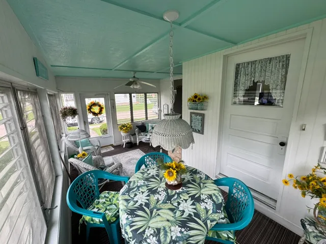 a living room filled with furniture