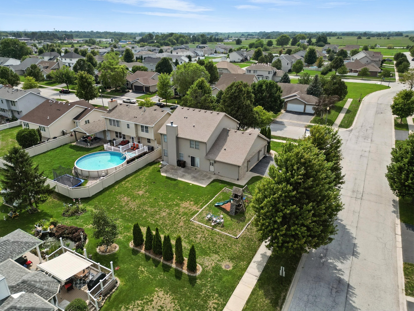 1665 Fox Hound Trail Beecher, IL 60401 - Photo 28 of 34 an aerial view of a house with garden space and street view