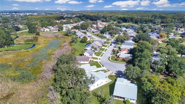 an aerial view of a house